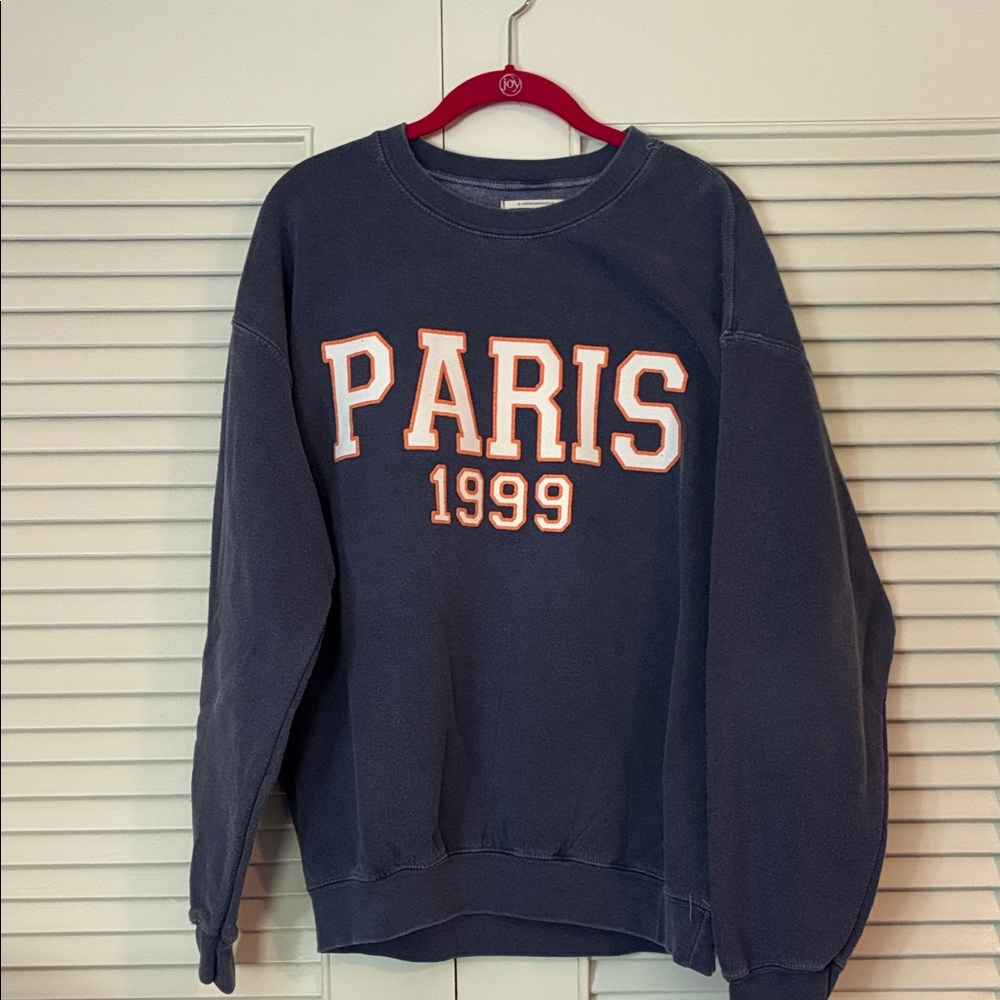 Anthropologie Paris 1999 Navy Crewneck Sweater